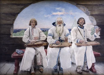 Dulcimer Players, 1899, Olje på panel, maleri av Victor Vasnetsov.